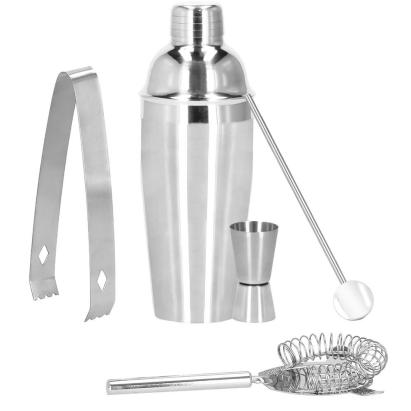 Set cocktail shaker inox 750 ml pentru barmani, 5 piese, KI21