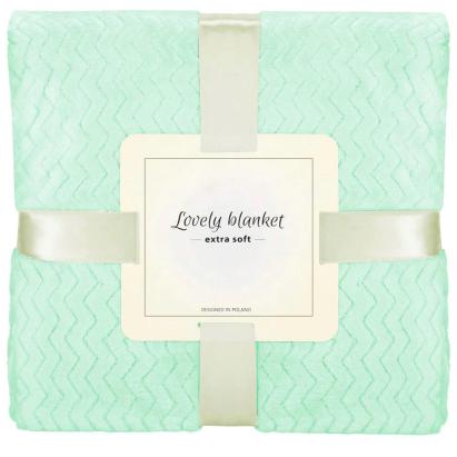 Pătură pufoasă dublă verde, 2 fețe, model în relief, 200x220 cm