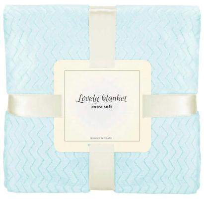 Pătură pufoasă dublă 200x220 cm, 2 fețe, model în relief, albastră