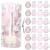 Set globuri de Craciun roz pal transparente, 24 bucati, 5 cm, incasabile