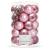 Set globuri de Craciun roz, 30 bucati, 6 modele, 8 cm, incasabile