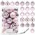 Set globuri de Craciun roz, 20 piese, 5 modele, 6 cm, incasabile