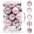 Set globuri de Craciun roz, 20 piese, 5 modele, 6 cm, incasabile