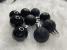 Set globuri de Craciun negre, 25 bucati, 3 modele, 2.5 si 4 cm