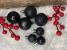 Set globuri de Craciun negre, 25 bucati, 3 modele, 2.5 si 4 cm