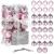 Set globuri de Craciun roz, 30 bucati, 3 modele, 3 cm, incasabile