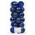 Set 20 globuri de Craciun albastre, 3 modele, 4 cm, incasabile
