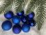 Set 30 globuri de Craciun albastre, 3 modele, 6 cm, din plastic incasabil