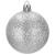 Set 30 globuri de Craciun argintii, 3 modele, 6 cm, din plastic incasabil