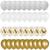 Set 50 baloane decorative pentru petrecere, 40 cm, alb, auriu si gri