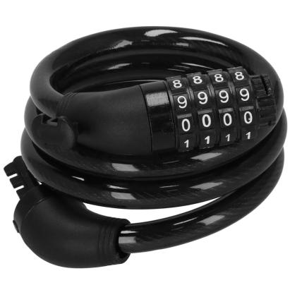 Lant antifurt pentru bicicleta si trotineta, cu cifru, 95 cm, negru