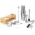 Set cocktail shaker pentru barmani, 14 piese, 750 ml, suport din bambus