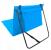 Șezlong pliabil de plajă cu spătar reglabil și cadru metalic, albastru