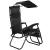 Sezlong pliabil SERSIMO Zero Gravity cu parasolar si suport pahar, negru