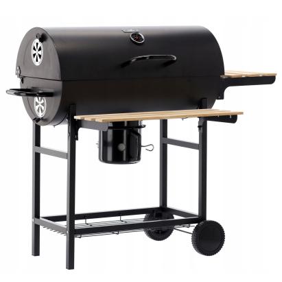 Gratar pe carbuni cu capac, termometru si 2 rafturi laterale 101x70x94 cm