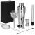Set cocktail shaker pentru barmani, 550 ml, 8 piese, inox argintiu
