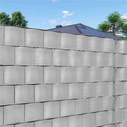 Panou de gard pentru intimitate din PVC, 35 x 0,19 m, gri, cu cleme
