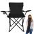 Scaun pliabil pentru camping si pescuit Sersimo, cu suport pahar, negru