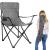 Scaun pliabil pentru camping si pescuit Sersimo, cu suport pahar, gri