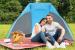 Cort de plaja si picnic Sersimo cu protectie UV, 220x115x120 cm, albastru gri