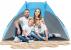 Cort de plaja si picnic Sersimo cu protectie UV, 220x115x120 cm, albastru gri