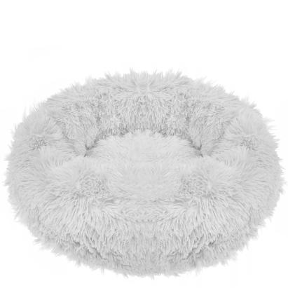 Pat pufos rotund Sersimo pentru caini si pisici, gri, 80 cm