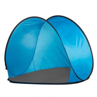 Cort de plaja pop-up Sersimo cu protectie UV, 150x90x90 cm, albastru-gri