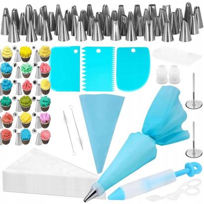 Set patiserie 83 piese cu duiuri, sabloane si accesorii decorare