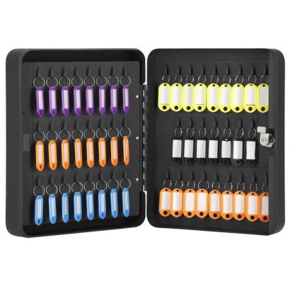 Cutie metalica pentru 100 chei din otel, cu inchidere, 30x24x7 cm, neagra