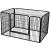 Tarc pentru câini FEANDREA XXL din fier, cu ușă de acces, 122x80x70 cm, negru