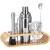 Set cocktail shaker pentru barmani, 12 piese, 750 ml, suport bambus