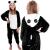 Pijama salopetă pentru copii cu glugă, model panda, 125-140 cm