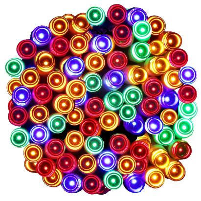 Instalație lumini exterior pentru grădină, 10 m, 100 LED multicolor