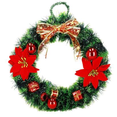Coronita de Craciun decorata, 35 cm, brad artificial verde