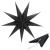 Stea decorativa 3D din hartie, 9 colturi, 60 cm, neagra