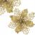 Set 10 ornamente de Craciun Poinsettia aurii pentru brad, 16 cm