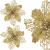 Set 10 ornamente de Craciun Poinsettia aurii pentru brad, 16 cm