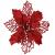 Set 10 ornamente de Craciun Poinsettia visiniu, 16 cm, cu clema