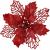 Set 10 ornamente de Craciun Poinsettia visiniu, 16 cm, cu clema