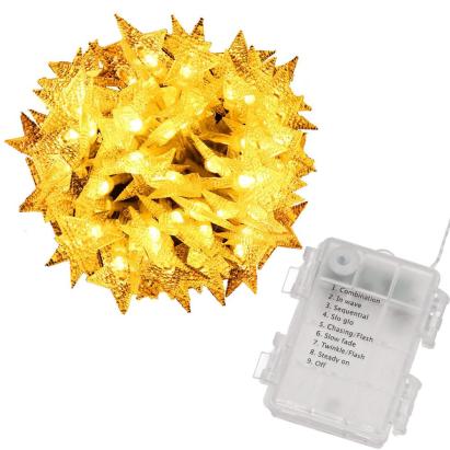 Instalatie luminoasa cu stelute pentru gradina, 5 m, 50 LED, galben cald