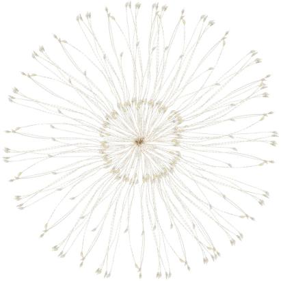 Instalatie decorativa STAR cu 100 LED-uri, 40 cm, telecomanda, lumina galbena