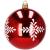 Set globuri de Craciun rosu alb, 16 bucati, 8 cm, modele festive