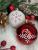 Set globuri de Craciun rosu alb, 16 bucati, 8 cm, modele festive