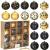 Set globuri de Craciun 16 piese, 8 cm, 6 modele, negru auriu