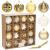 Set globuri de Craciun aurii, 16 piese, 8 cm, 6 modele elegante