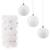 Set 20 globuri de Craciun albe perlate si cu sclipici, 8 cm