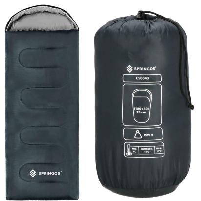 Sac de dormit tip mumie 210x73 cm, gri, cu husa de transport, 8-20°C