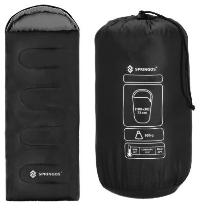 Sac de dormit tip mumie 210x73 cm, 8-20°C, negru, cu husa