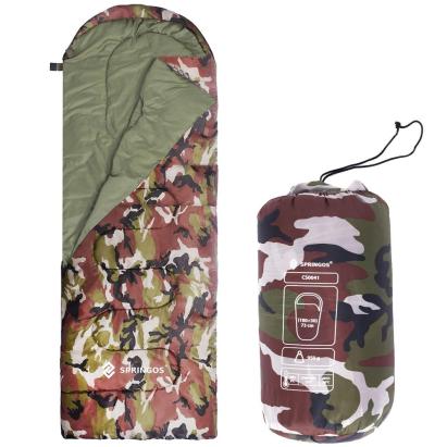 Sac de dormit tip mumie camuflaj 210x73 cm cu husa, 8-20°C