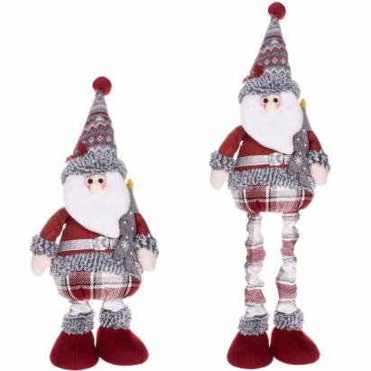 Figurina decorativa Mos Craciun cu picioare telescopice, 57-80 cm